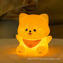 Cute Red Panda Lamp with Rechargeable Touch Feature